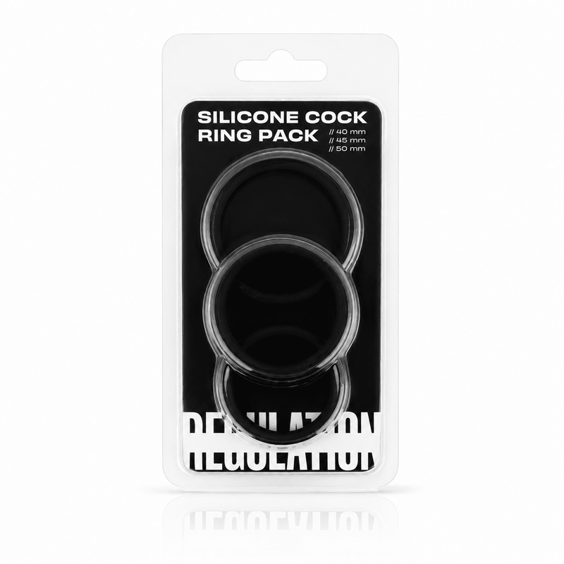 Silicone Cock Ring Pack, 40mm / 45mm / 50mm