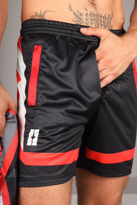 SNKRFTSH Sports Thru Zip Short SF24/7, Red from SNKRFTSH.