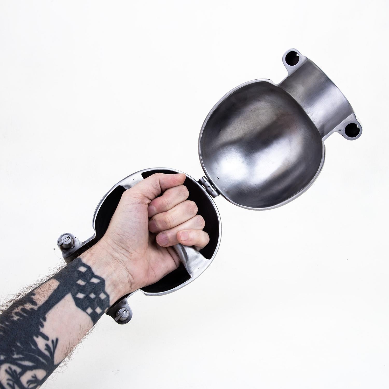 Stainless Steel Ball Mitts - Snap Shut Locks & Grab Handle from Fetters.