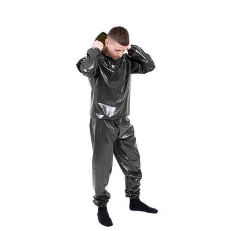 Striped Vinyl Tracksuit, Army Green/Black from REGULATION.