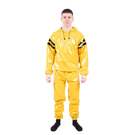 Striped Vinyl Tracksuit, Yellow/Black PVC from REGULATION.