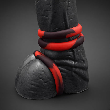Tight Fit Silicone 3-Ring Pack, Forge Red from Topped Toys.