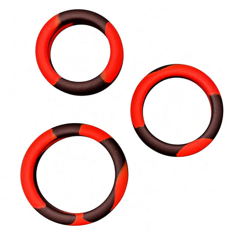 Tight Fit Silicone 3-Ring Pack, Forge Red from Topped Toys.