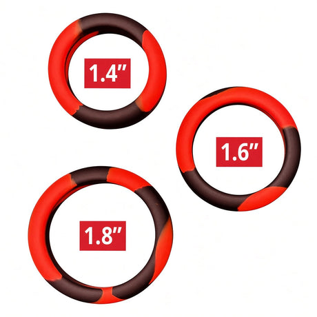 Tight Fit Silicone 3-Ring Pack, Forge Red from Topped Toys.