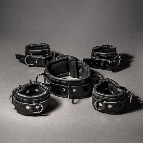 5 Piece Padded Leather Restraint Set from Fetters.