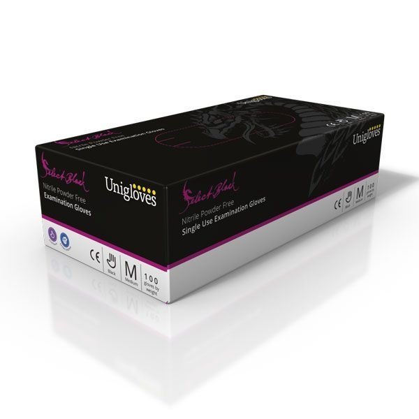 Black Nitrile Gloves, Disposible, Box of 100 from REGULATION.