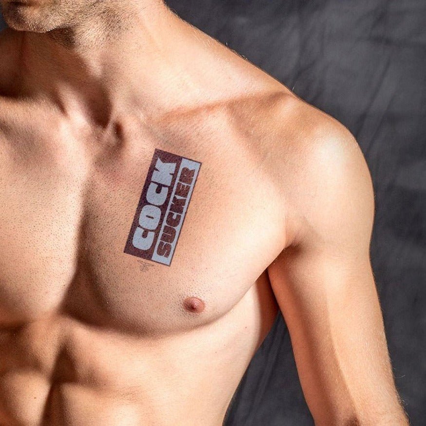 Cock Sucker, Temporary Tattoo from Mister B.