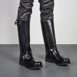 Embossy Leather Biker Boots from Embossy.