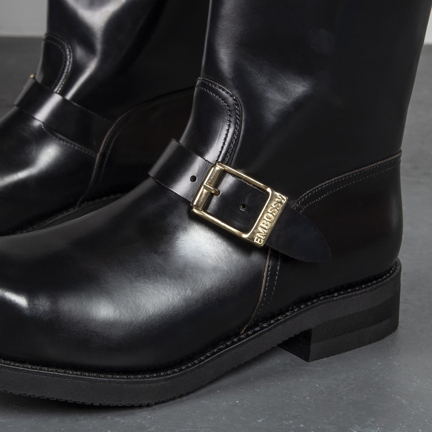 Embossy Leather Biker Boots from Embossy.