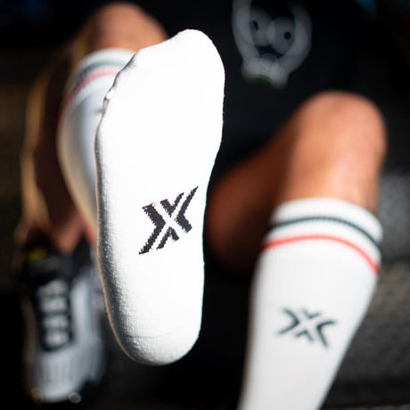 Football Socks, Bottom, White/Red/Black from Boxer Barcelona.