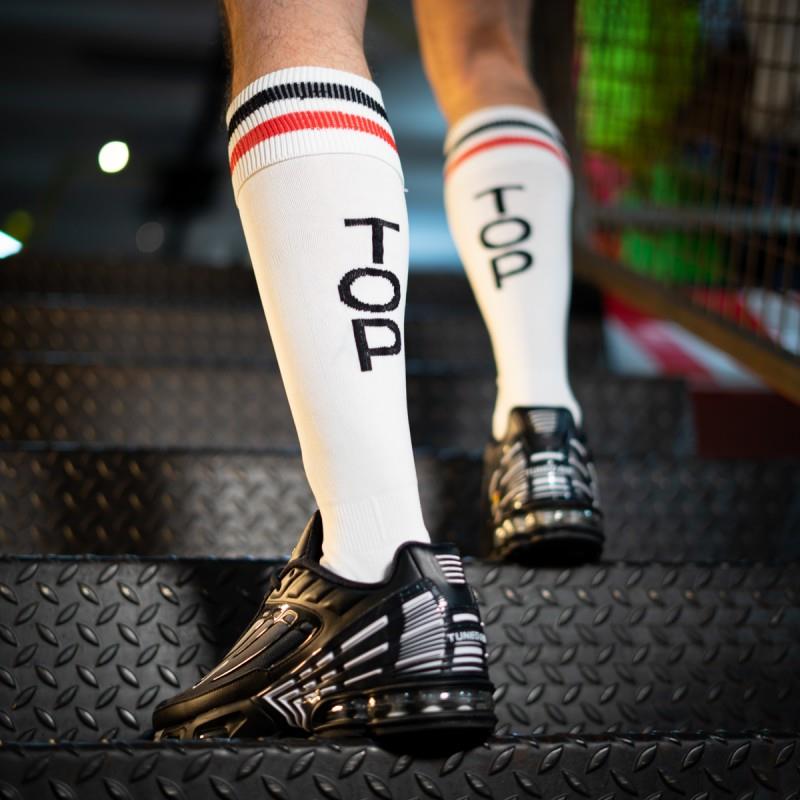 Football Socks, Top, White/Red/Black from Boxer Barcelona.