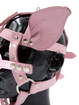 Leather Pig Head Harness, Pink from Mister B.