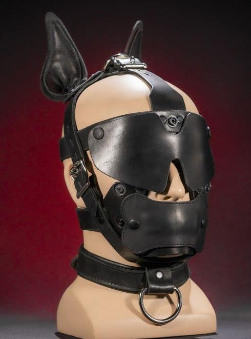 Lockable Bondage Dog Muzzle, Leather, Black from Mr S Leather.