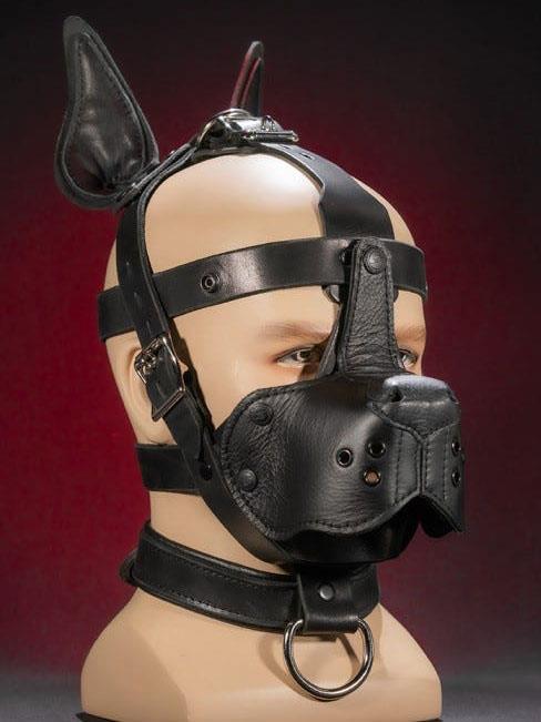 Lockable Bondage Dog Muzzle, Leather, Black from Mr S Leather.