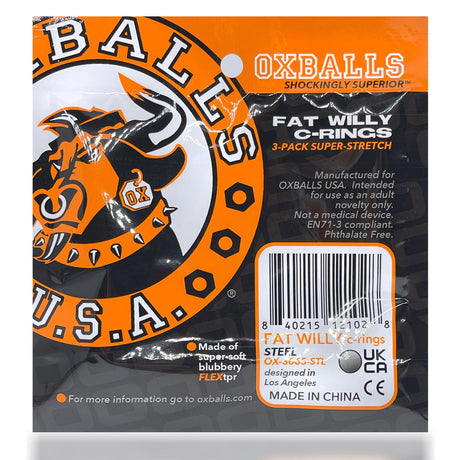 OXBALLS Fat Willy, 3 Pack, Black from Oxballs.