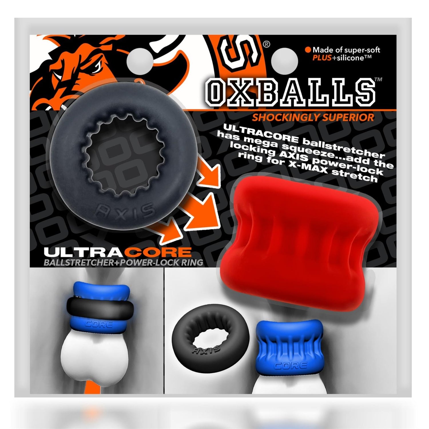 OXBALLS Ultracore, Core Ballstretcher with Axis Ring, Red Ice from Oxballs.