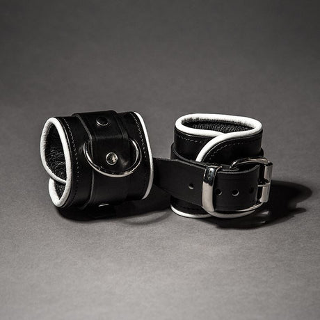 Piped Leather Wrist Cuffs from Fetters.