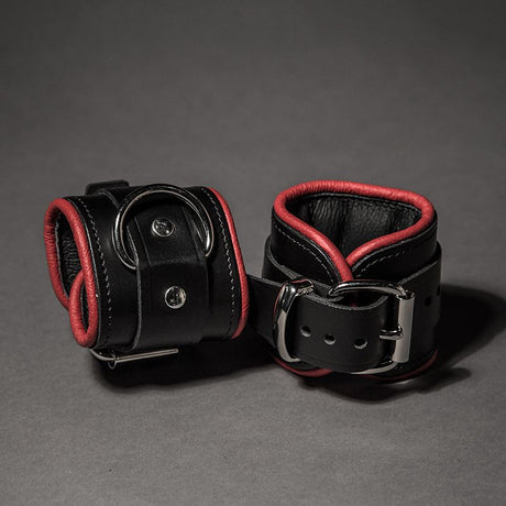 Piped Leather Wrist Cuffs from Fetters.