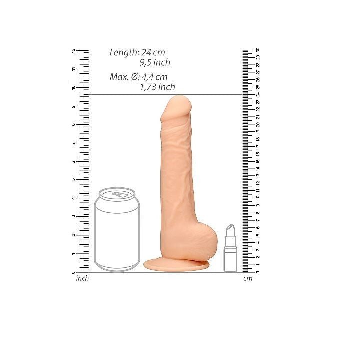 Realrock Silicone Dildo with Balls, 8.5", Dual Density, Flesh from Realrock.