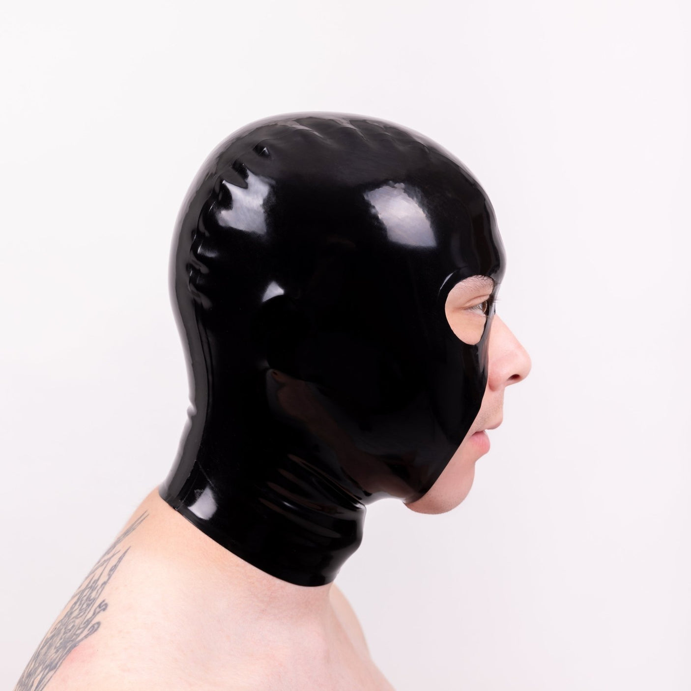 Rubber Cocksucker Hood, Open Face, Pull-On, Open Eyes from REGULATION.