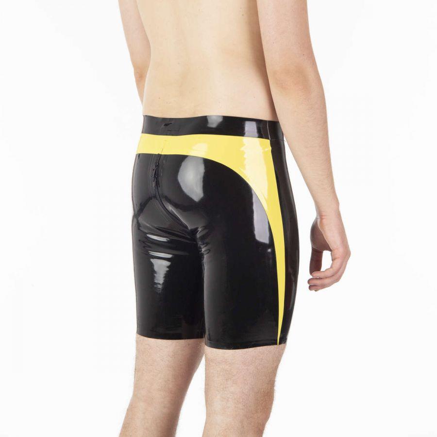 Rubber Compression Shorts, Yellow Side Panel & A/R Zip from REGULATION.