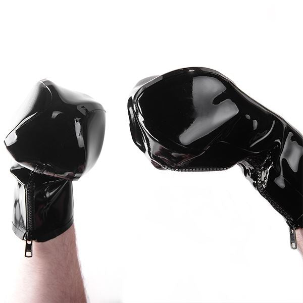 Rubber Zip Bondage Mitts, Black from REGULATION.