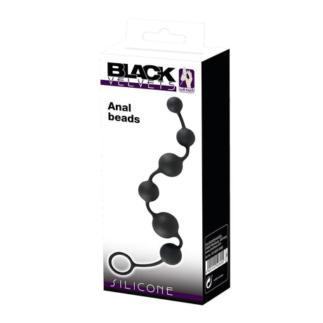 Silicone Anal Beads Combi-sized, Black from Black Velvets.