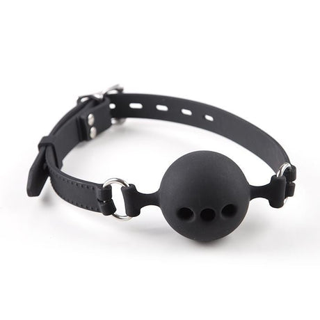 Silicone Breathe Through Ball Gag, Lockable from REGULATION.