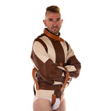 White Canvas & Tan Leather Straitjacket from Fetters.